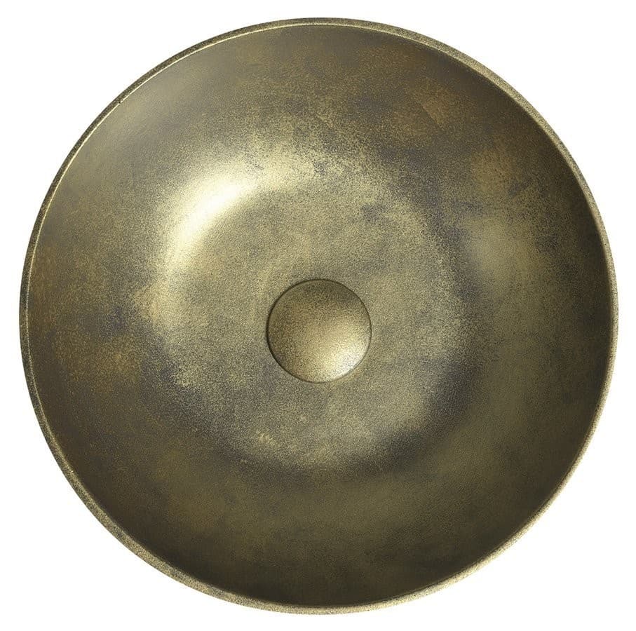 FORMIGO umywalka betonowa nablatowa, średnica 39cm, złoto