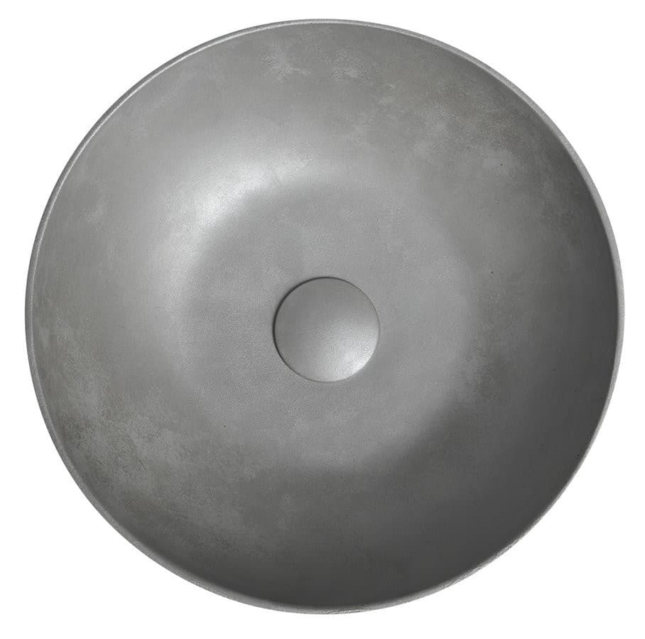 FORMIGO umywalka betonowa nablatowa, średnica 39cm, srebrny