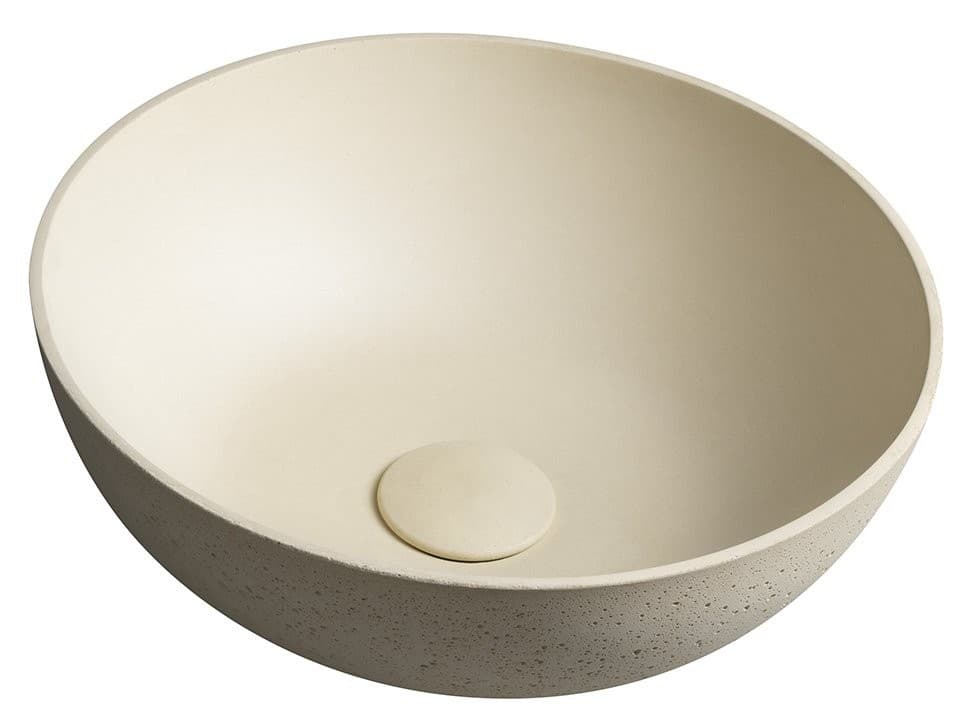 FORMIGO umywalka betonowa nablatowa, średnica 39cm, żółty