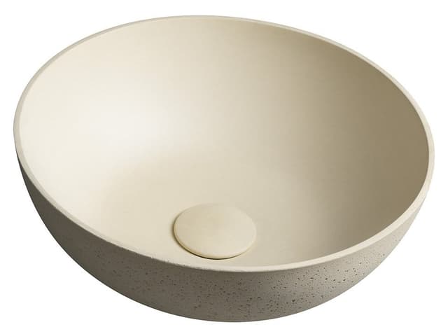FORMIGO umywalka betonowa nablatowa, średnica 39cm, żółty