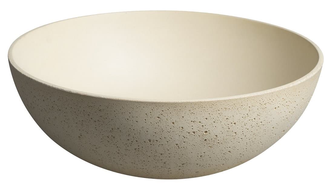 FORMIGO umywalka betonowa nablatowa, średnica 39cm, żółty
