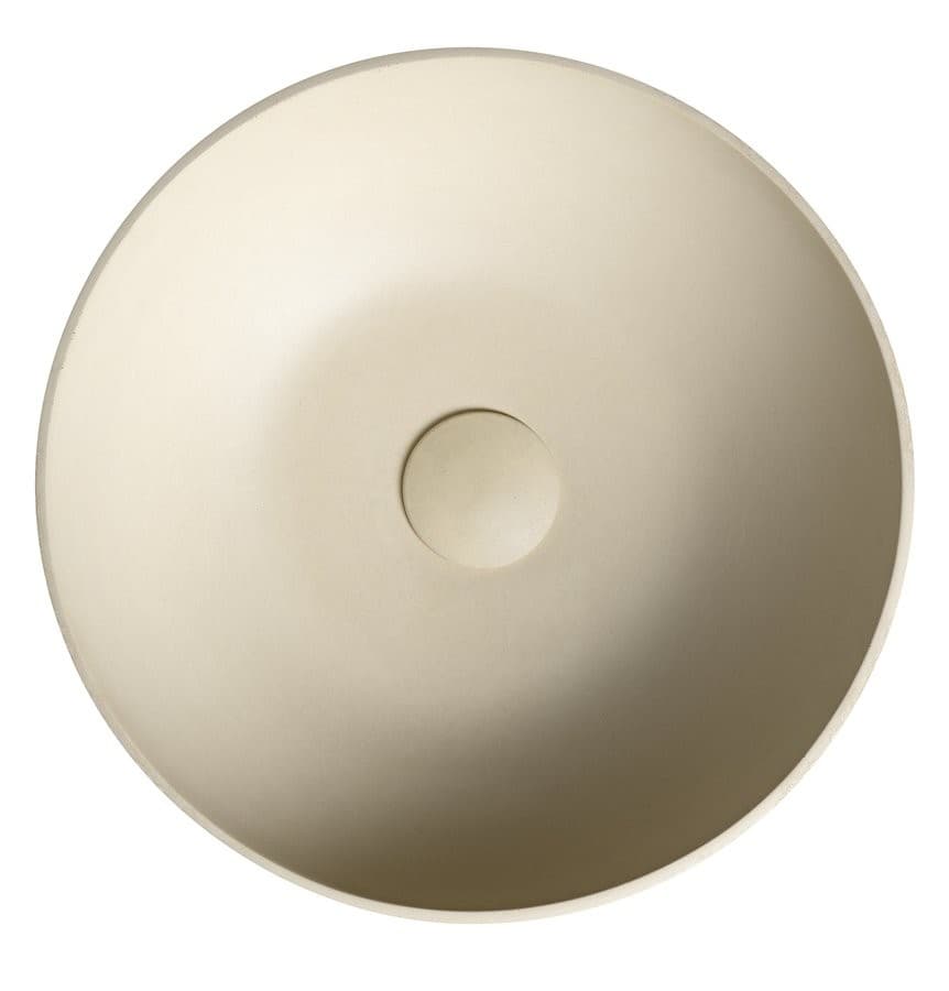 FORMIGO umywalka betonowa nablatowa, średnica 39cm, żółty