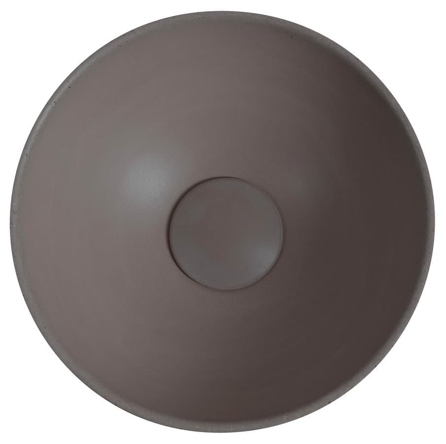 MINOR umywalka betonowa nablatowa, średnica 26cm, ciemny brąz