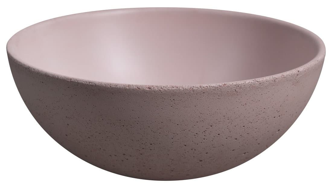 MINOR umywalka betonowa nablatowa, średnica 26cm, różowy