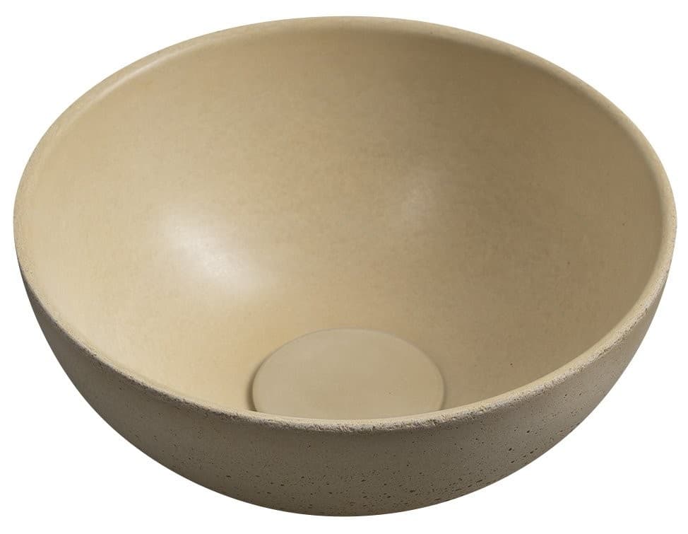 MINOR umywalka betonowa nablatowa, średnica 26cm, żółty