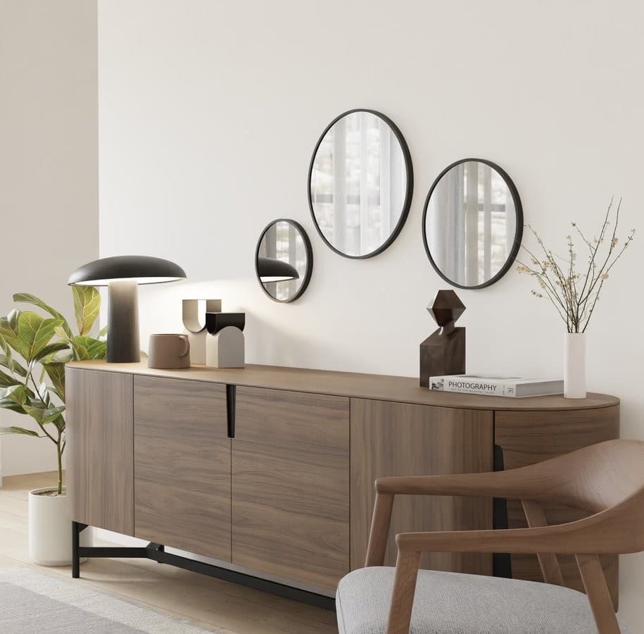 NOTION SLIM lustro w ramie, ø 40cm, czarny mat