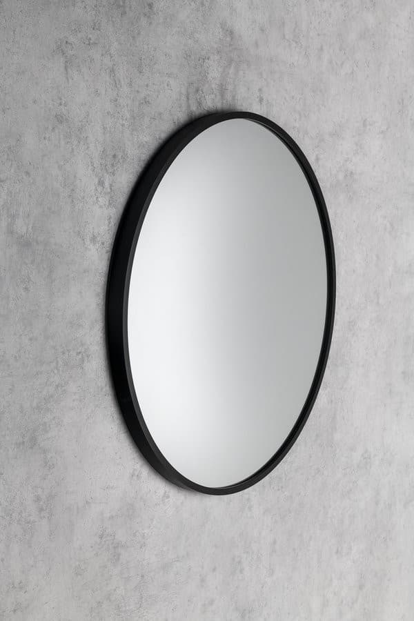 NOTION SLIM lustro w ramie, ø 40cm, czarny mat