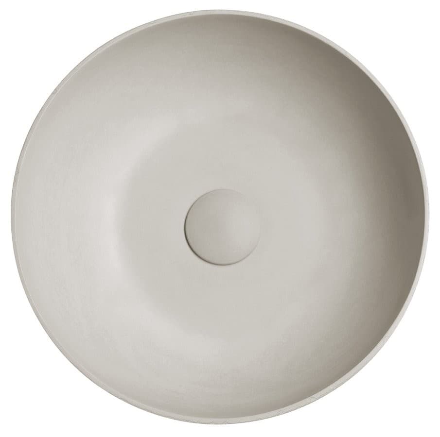 FORMIGO umywalka betonowa nablatowa, średnica 39cm, piaskowy
