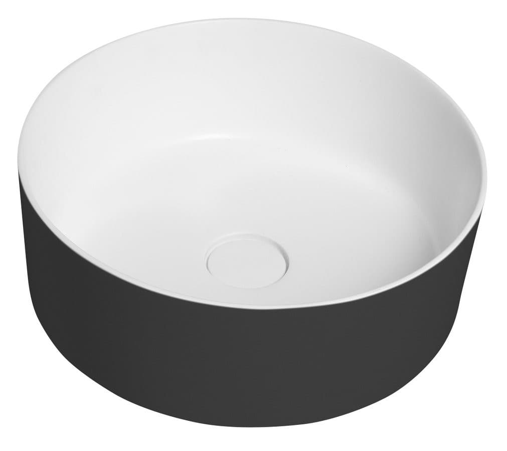 THIN umywalka nablatowa Ø38 cm, carina/biały mat