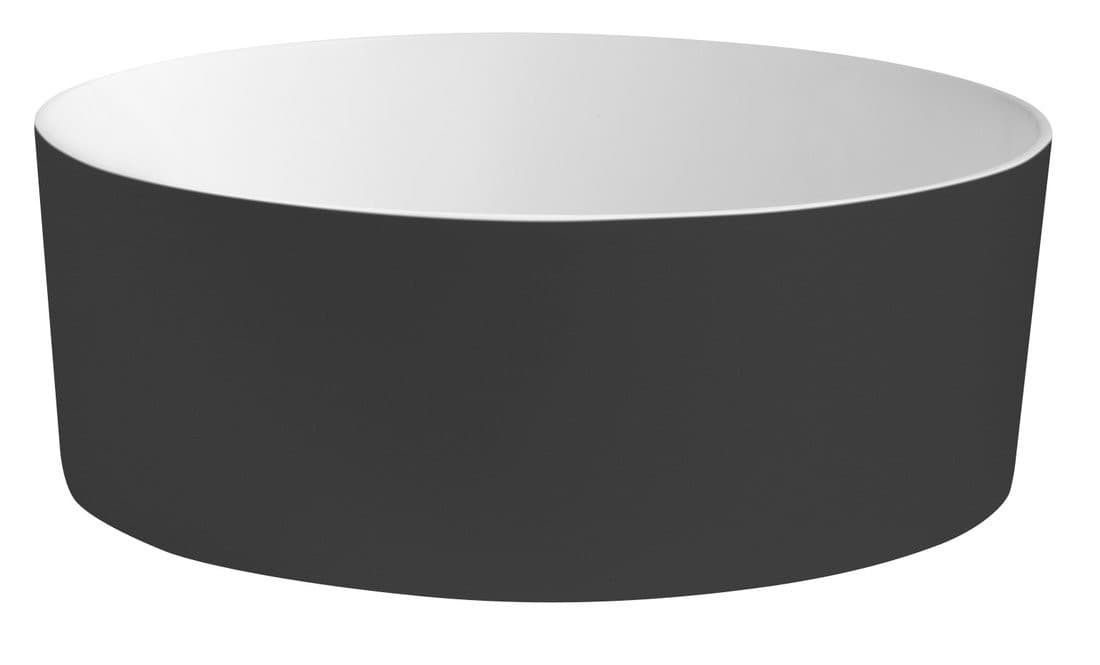 THIN umywalka nablatowa Ø38 cm, carina/biały mat