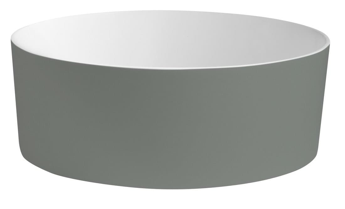 THIN umywalka nablatowa Ø38 cm, verde/biały mat