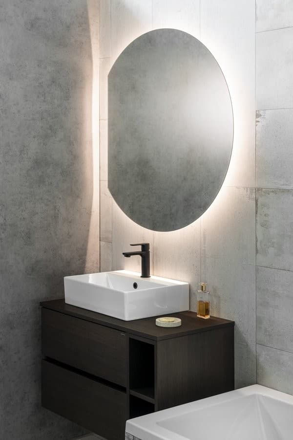 DARA CUT lustro podświetlane LED 20W, ø 100cm, folia grzewcza