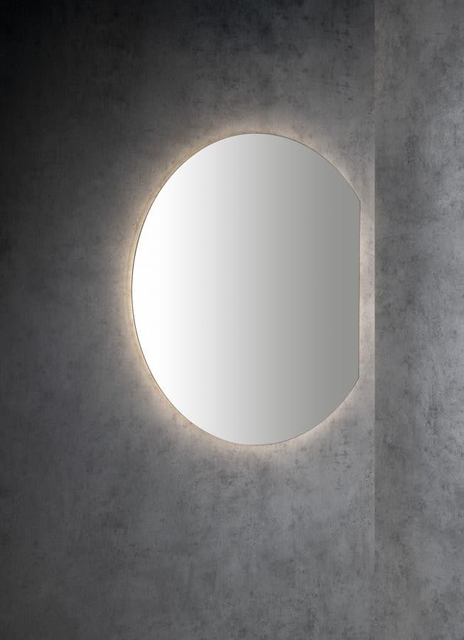 DARA CUT lustro podświetlane LED 20W, ø 100cm, folia grzewcza