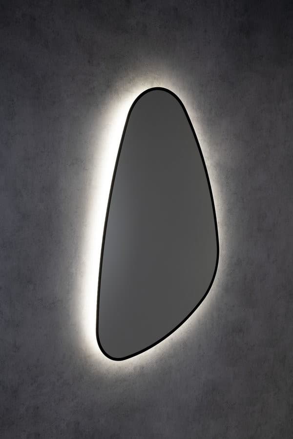ELENA lustro podświetlane LED 20W, 68x96cm, czarny mat