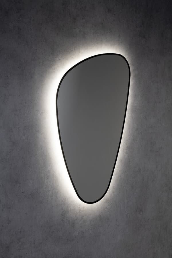 ELENA lustro podświetlane LED 20W, 68x96cm, czarny mat