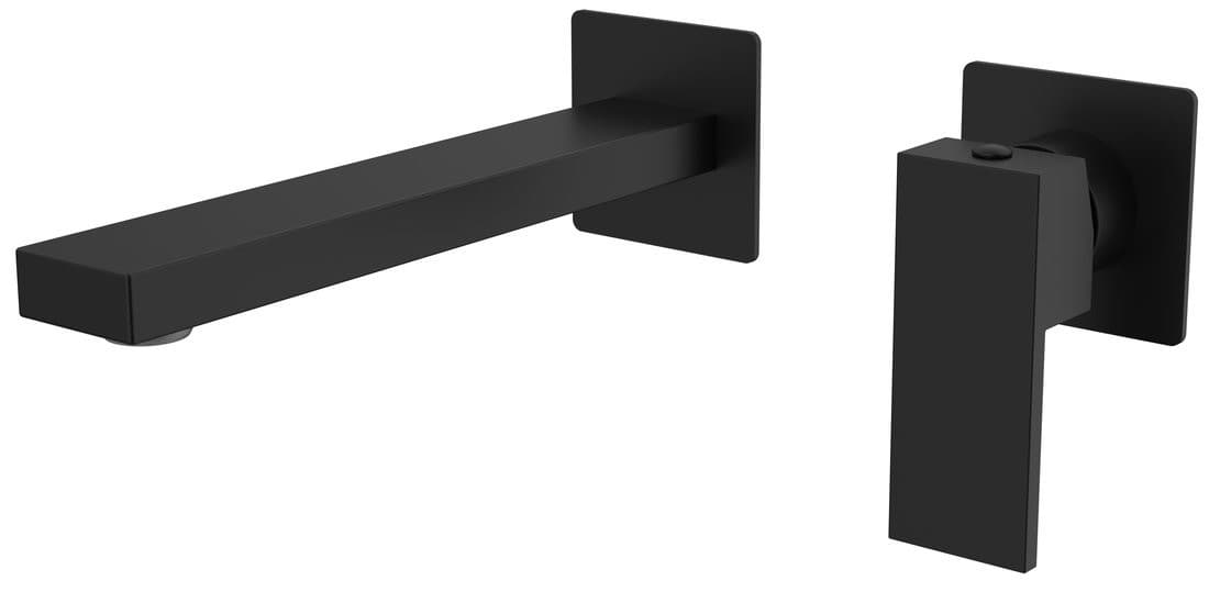 CUBEMIX bateria umywalkowa dwuelementowa ścienna, czarny mat