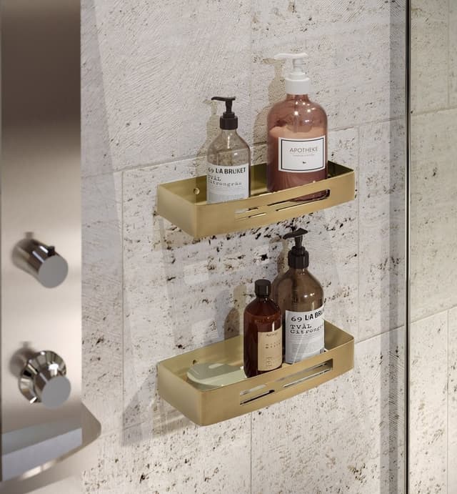 SMART półka do kabiny prysznicowej, 300x45x128mm, złoty mat