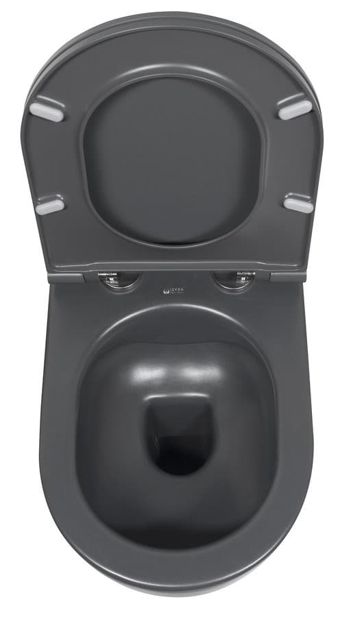 INFINITY miska WC wisząca, Rimless, 36,5x53cm, antracyt