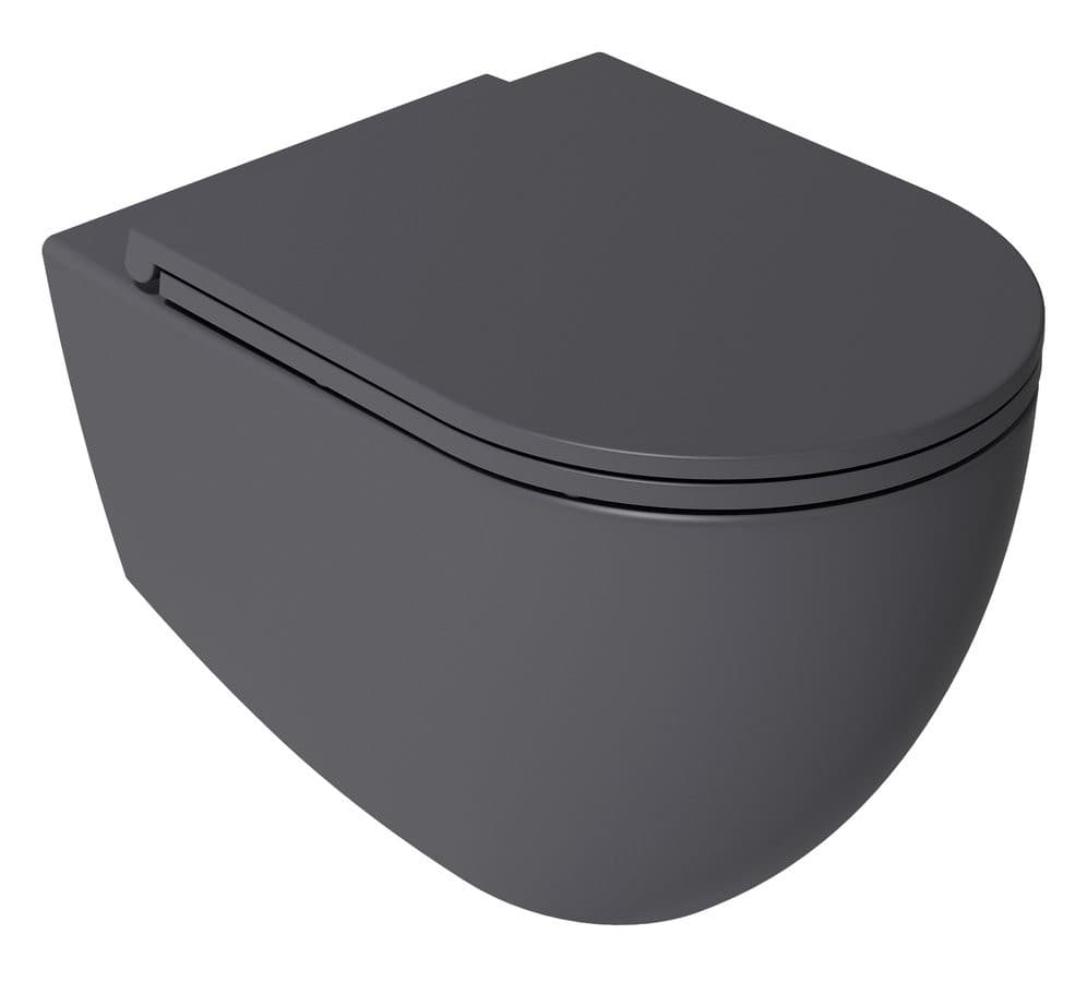 INFINITY miska WC wisząca, Rimless, 36,5x53cm, antracyt