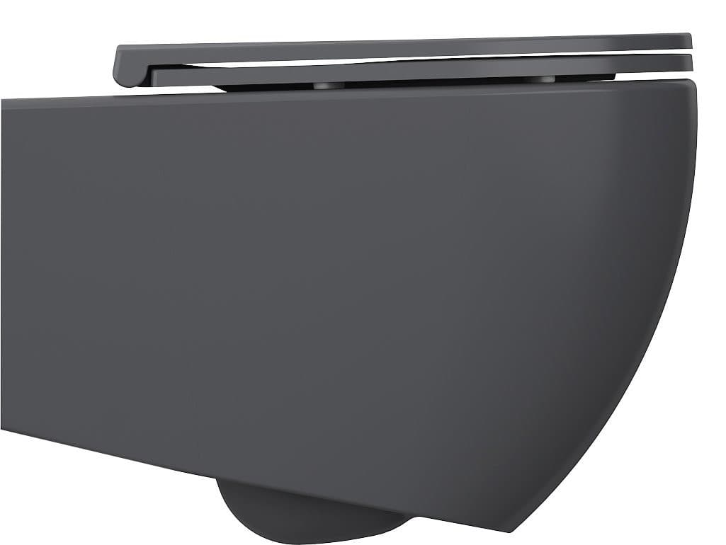 INFINITY miska WC wisząca, Rimless, 36,5x53cm, antracyt