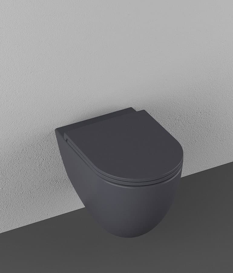INFINITY miska WC wisząca, Rimless, 36,5x53cm, antracyt