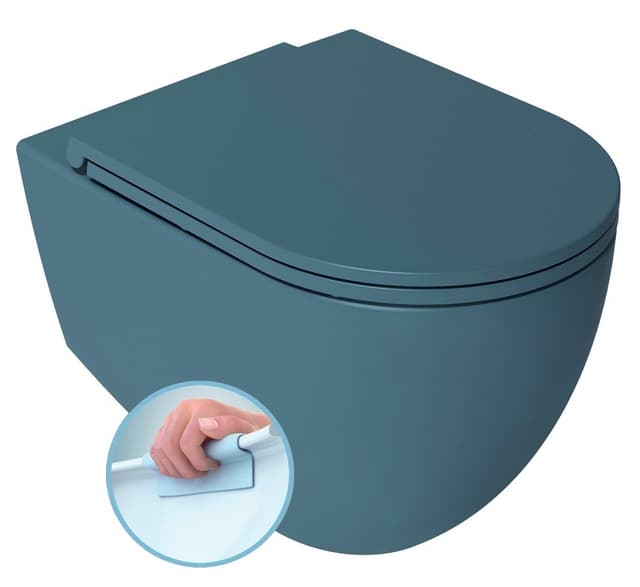 INFINITY miska WC wisząca, Rimless, 36,5x53cm, petrol mat