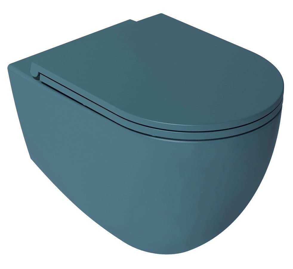 INFINITY miska WC wisząca, Rimless, 36,5x53cm, petrol mat