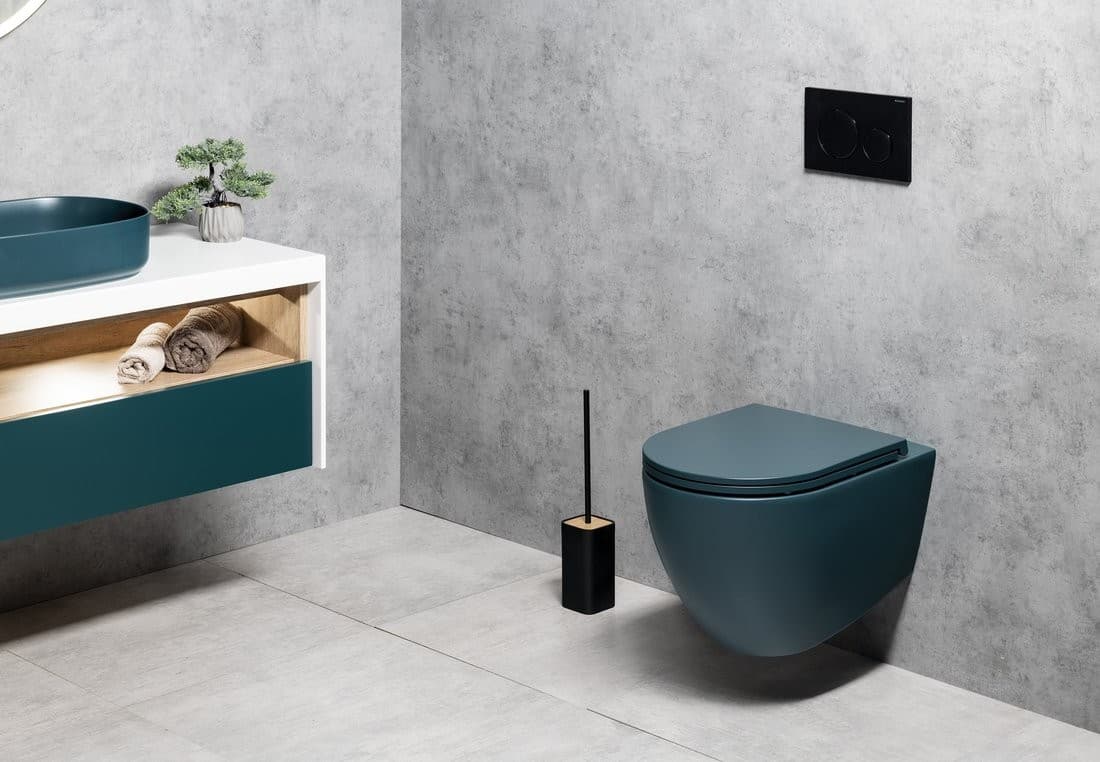 INFINITY miska WC wisząca, Rimless, 36,5x53cm, petrol mat