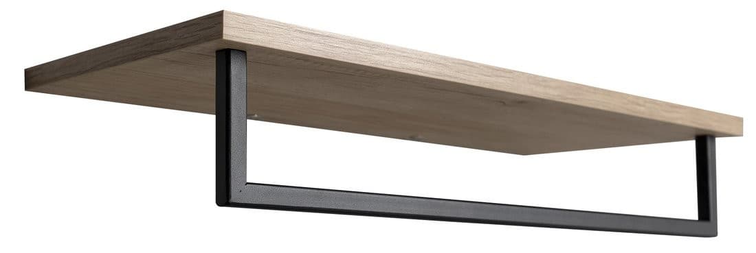 SKA półka na ręczniki z relingiem 600x250mm, dąb/czarny mat