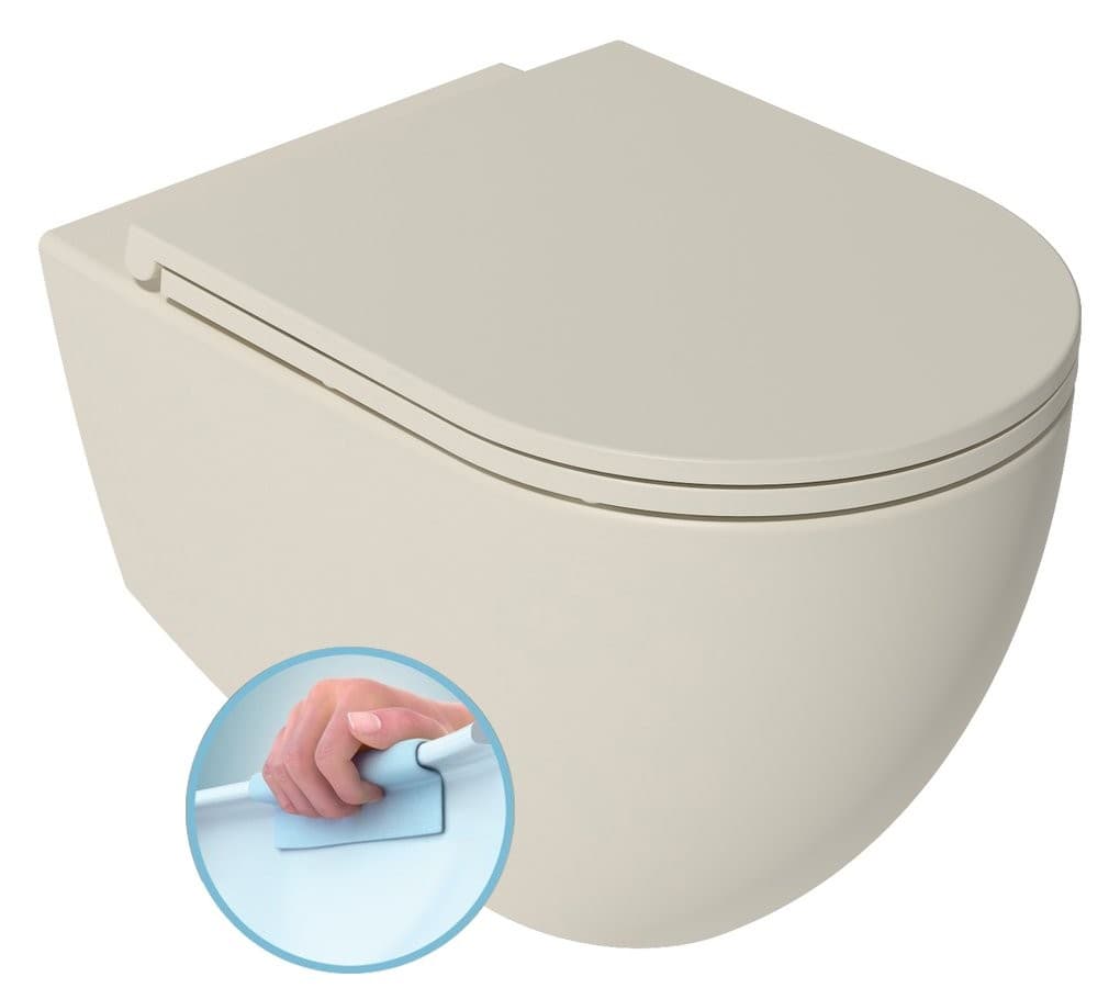 INFINITY miska WC wisząca, Rimless, 36,5x53cm, ivory