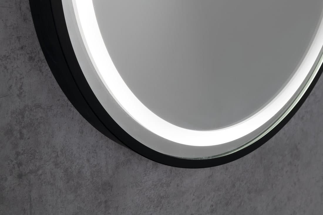 KAIRA lustro owalne z oświetleniem LED 45x90cm, czarny mat