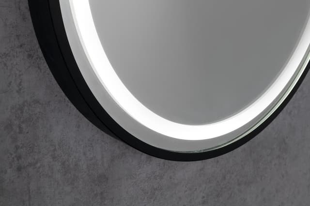 KAIRA lustro owalne z oświetleniem LED 45x90cm, czarny mat