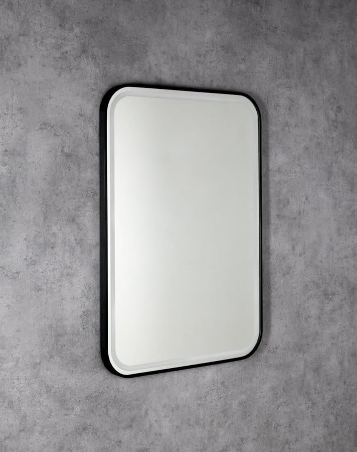 CETIS lustro z oświetleniem LED 60x80cm, czarny mat