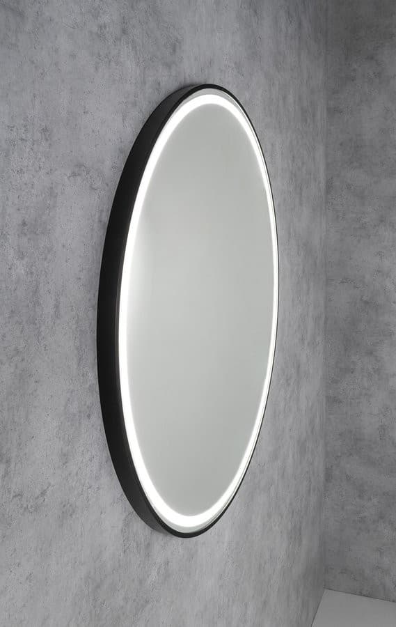 KADRIS okrągłe lustro z oświetleniem LED, ø 60cm, czarny mat