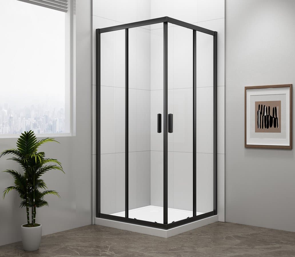 EASY BLACK kabina prysznicowa 800x800mm, szkło czyste