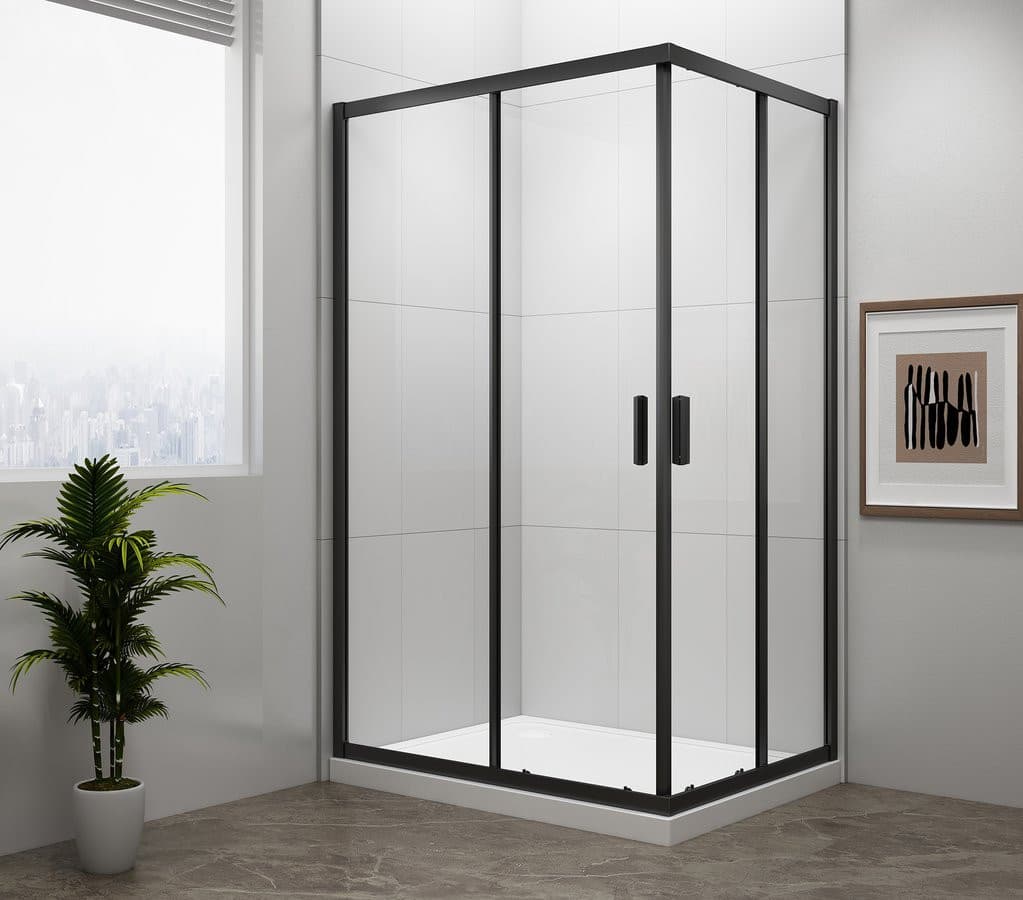 EASY BLACK kabina prysznicowa 900x800mm, szkło czyste