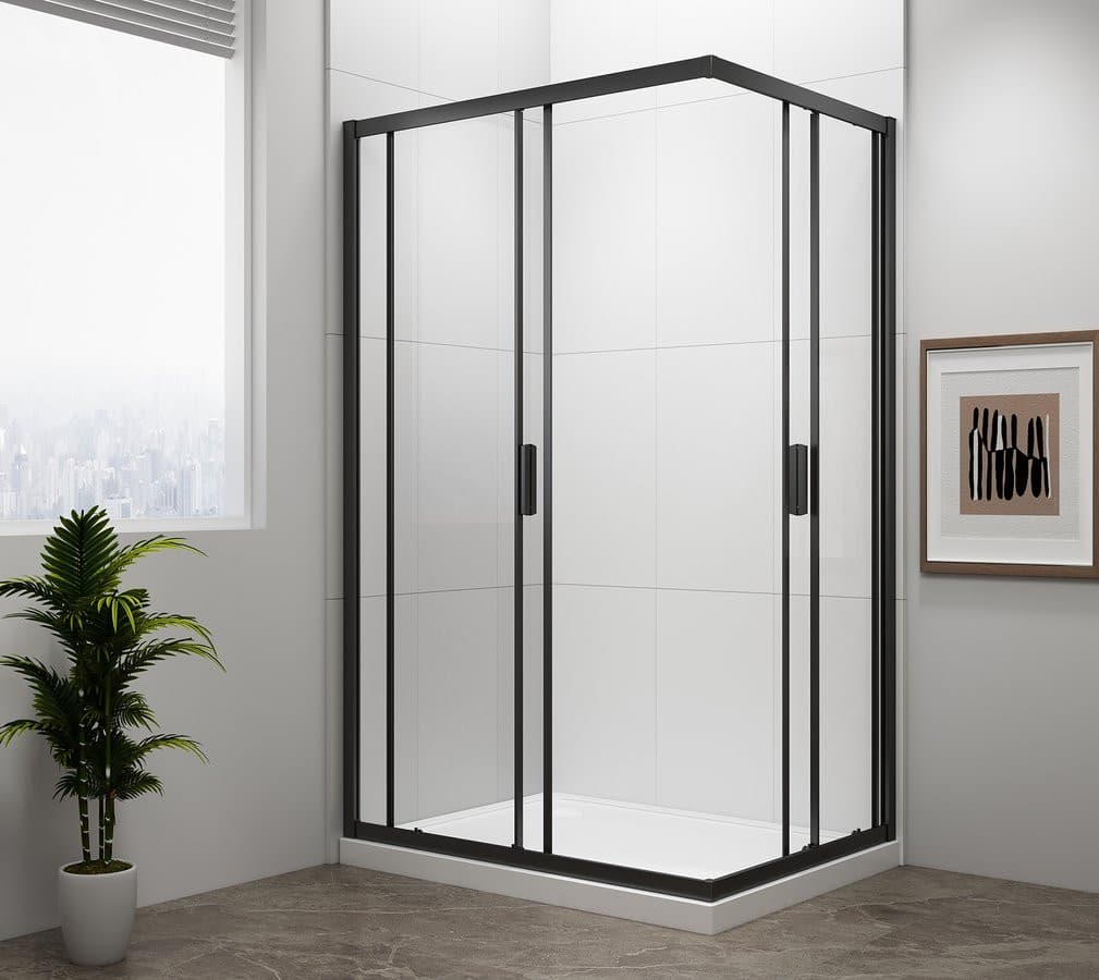 EASY BLACK kabina prysznicowa 900x800mm, szkło czyste