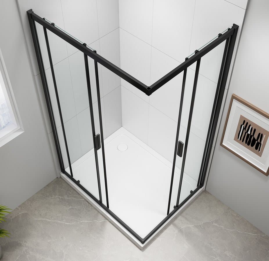 EASY BLACK kabina prysznicowa 900x800mm, szkło czyste