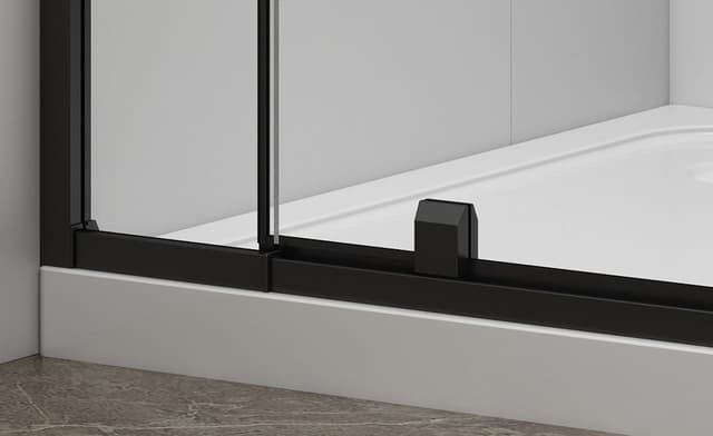 EASY BLACK drzwi prysznicowe obrotowe 880-1020mm, szkło brick