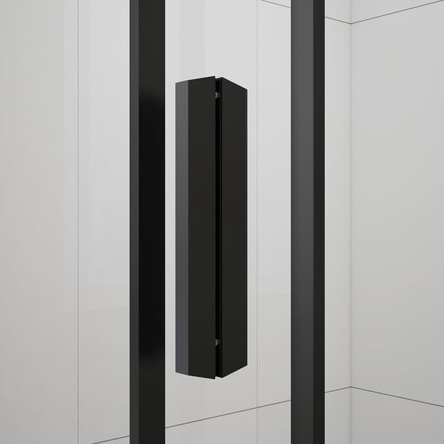 EASY BLACK drzwi prysznicowe 1600mm, szkło czyste