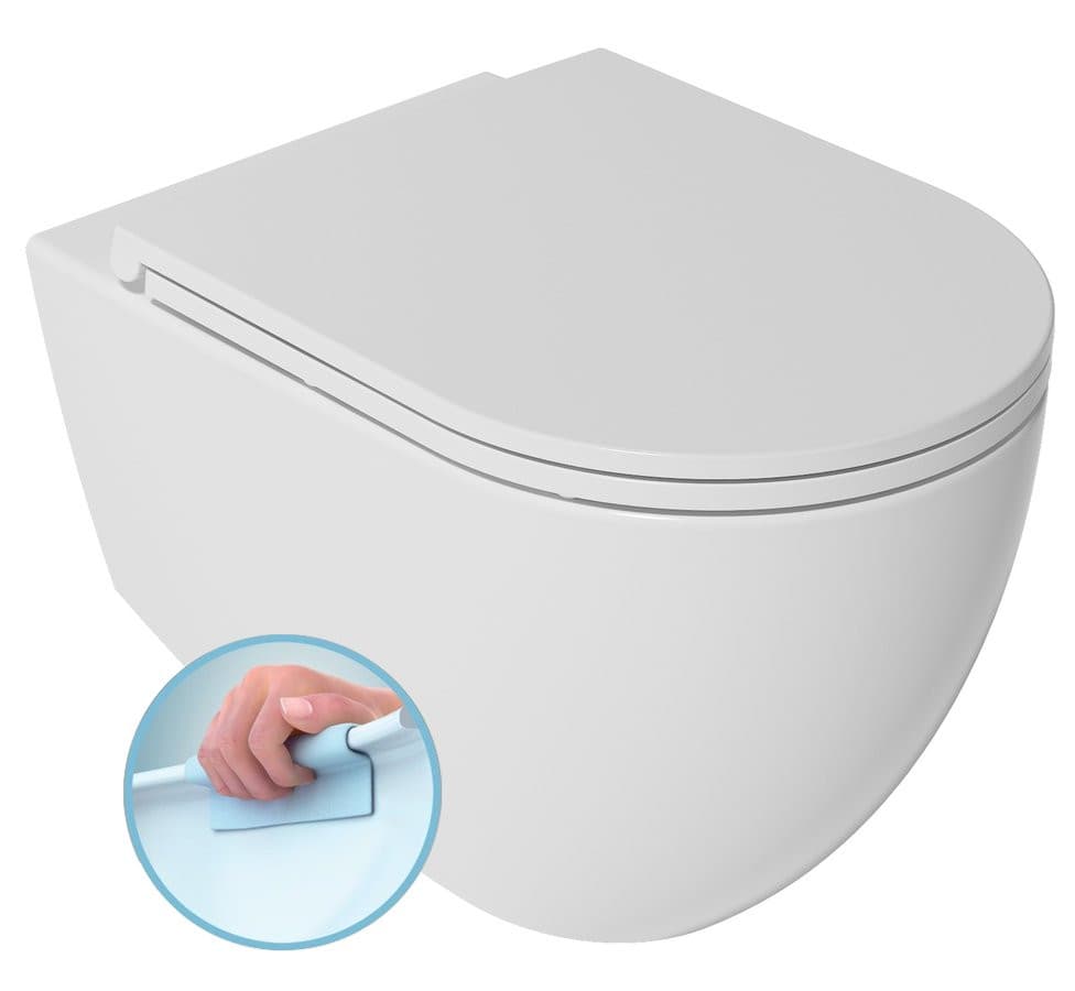 INFINITY miska WC wisząca, Rimless, 36,5x53cm, biały