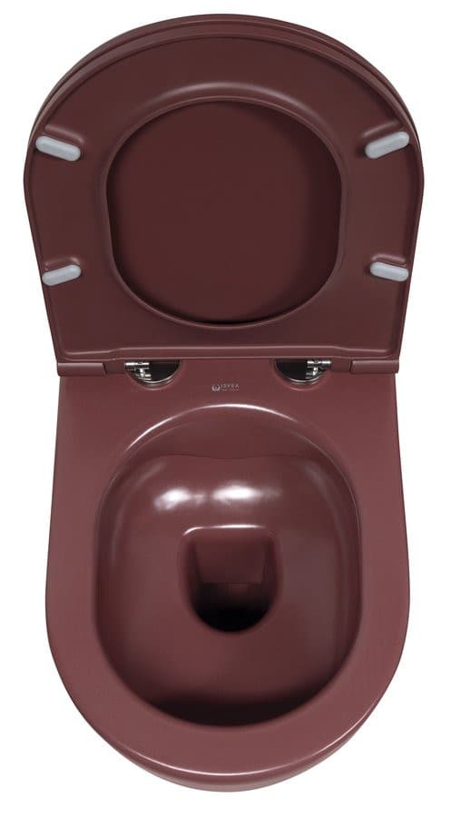 INFINITY miska WC wisząca, Rimless, 36,5x53cm, maroon red mat