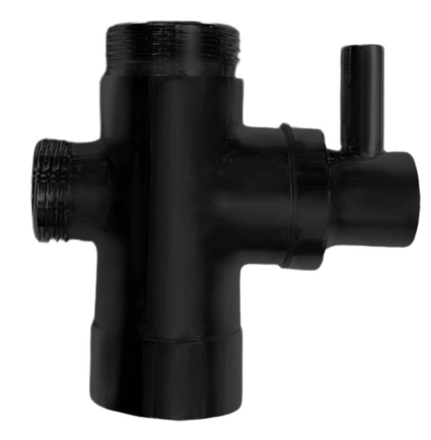 Przełącznik kolumny prysznicowej F3/4"-M1/2"xM3/4", czarny mat