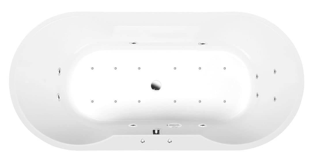 IO wanna z hydromasażem, 180x85x49cm, Active Hydro-Air, chrom
