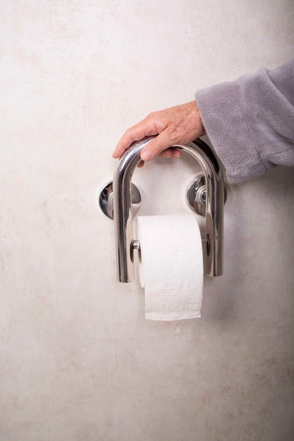 HANDICAP poręcz z uchwytem na papier toaletowy, chrom