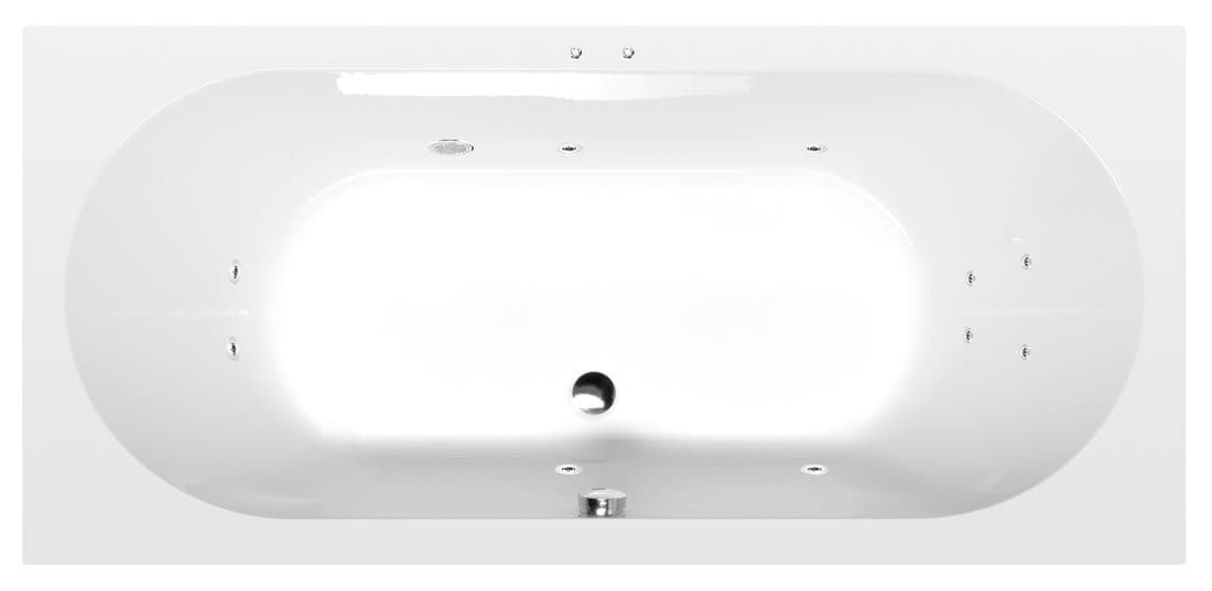 LEVANA wanna z hydromasażem, 170x80x39cm, Active Hydro, chrom