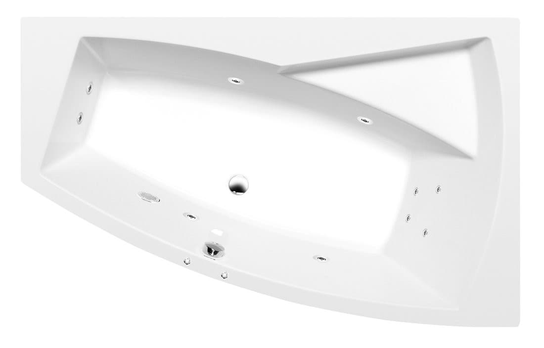 EVIA R wanna z hydromasażem, 160x100x47cm, Active Hydro, chrom