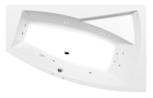 EVIA R wanna z hydromasażem, 160x100x47cm, Active Hydro, chrom