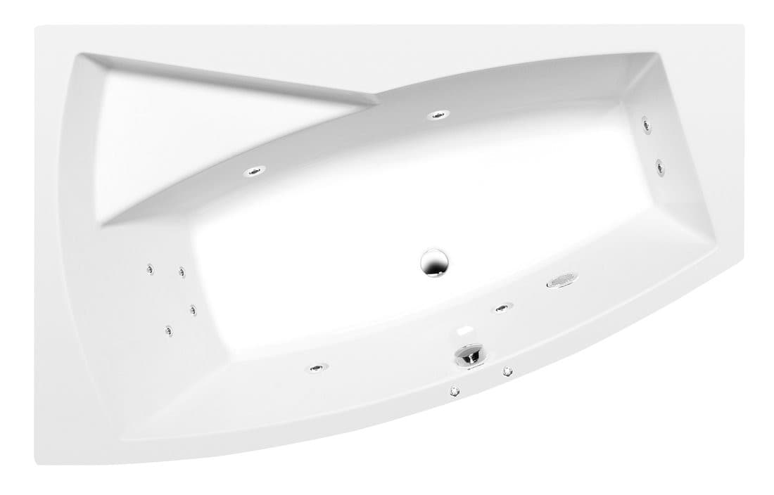 EVIA L wanna z hydromasażem, 170x100x47cm, Active Hydro, chrom