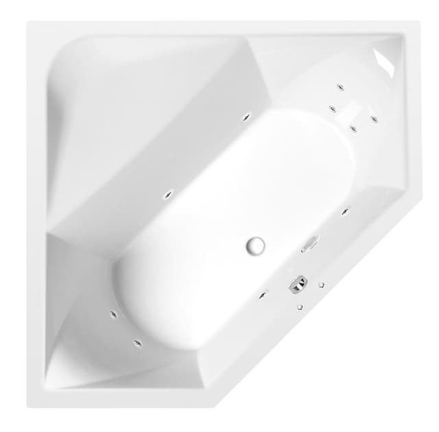 FLOSS wanna z hydromasażem, 145x145x50cm, Active Hydro, chrom